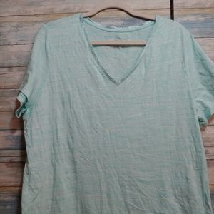 V-Neck Tee with Silver Accents on Neck Trim 18/20